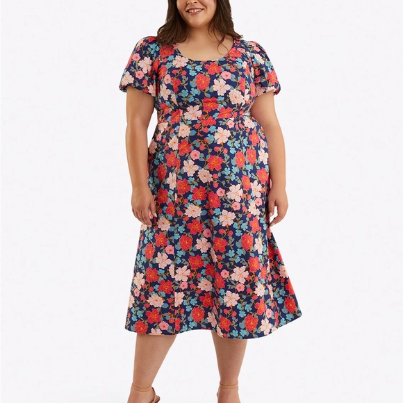 Reese Whitherspoon: Draper James JULIANNE MIDI DRESS IN STRETCH POPLIN - Picture 4 of 10